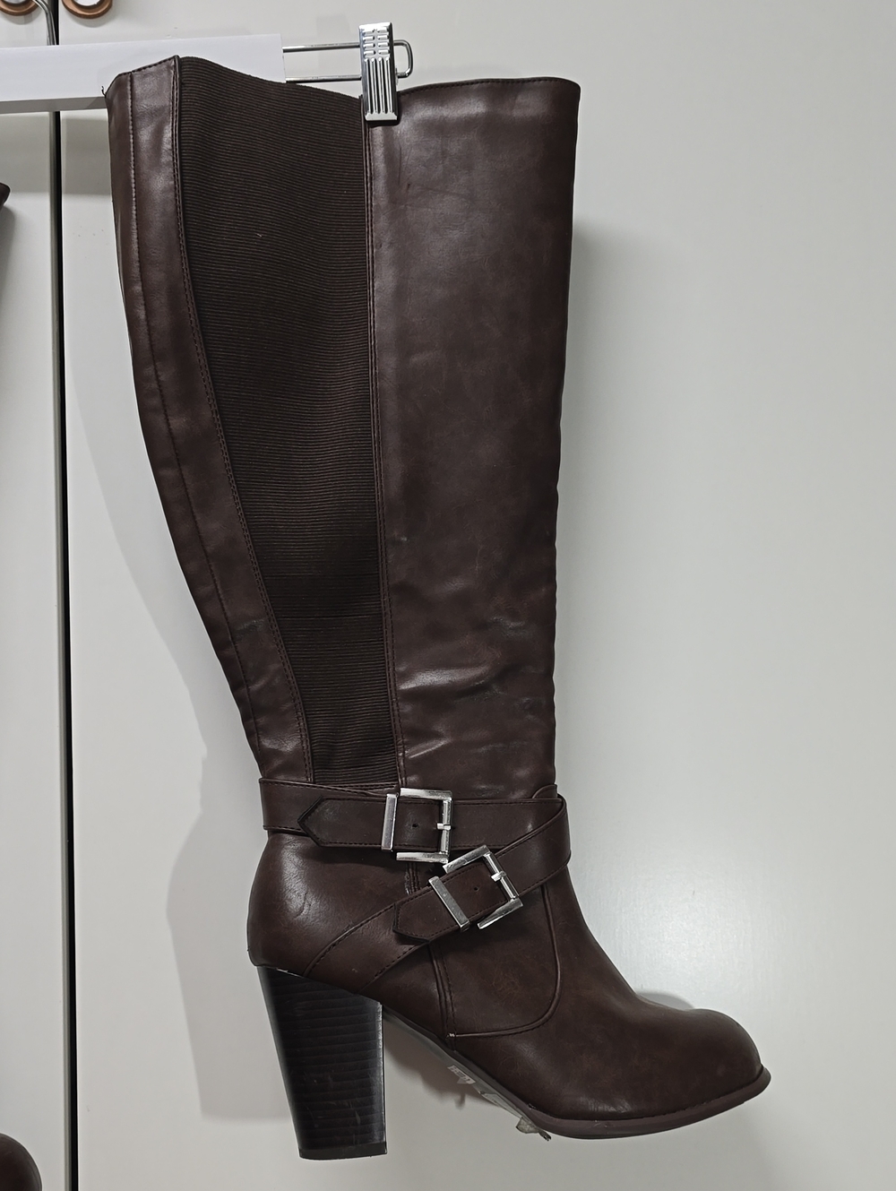 torrid Dark Brown Knee-High Buckle Heeled Boots